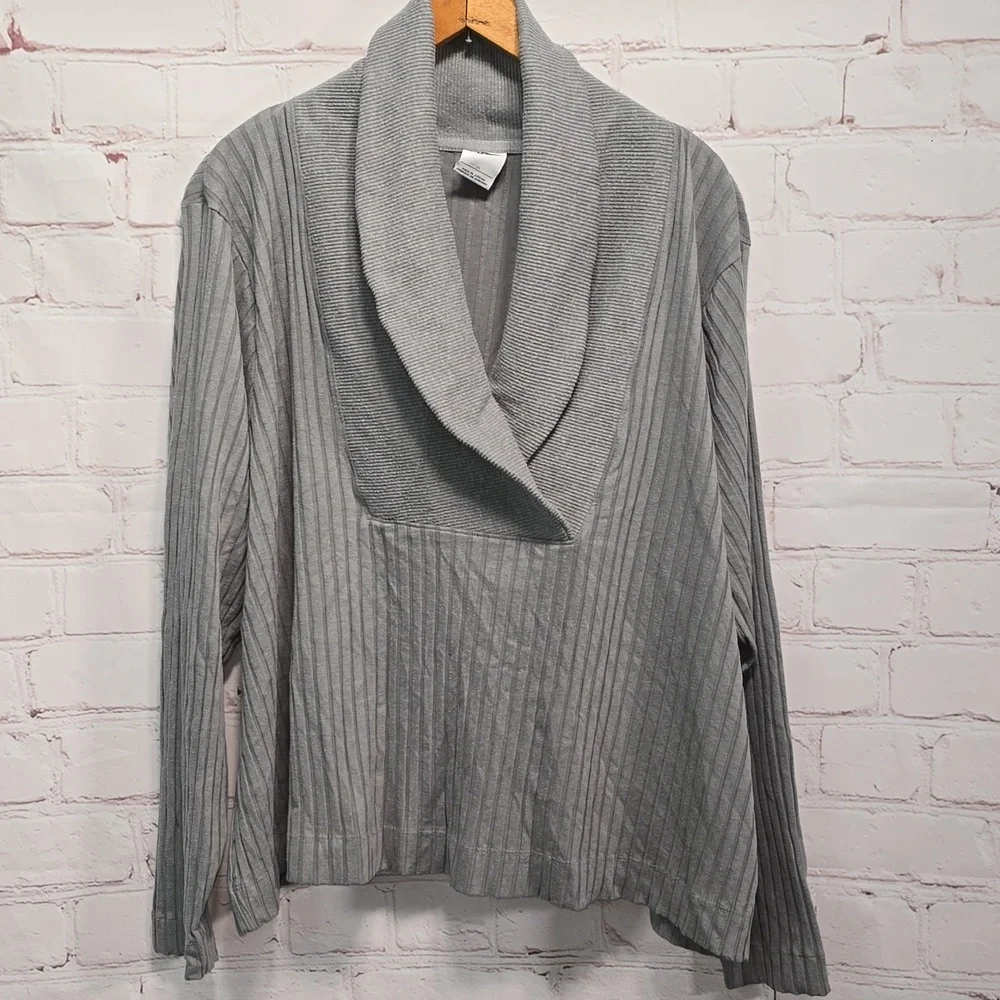 Nike Yoga Luxe Gray Ribbed Cover-Up Long Sleeve Womens Size 2x